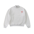 345GSM Men's Relaxed-Fit Fleece-Lined Mock-Neck Sweatshirt Oatmeal Grey