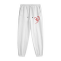 345GSM Unisex Fleece-Lined Clean Solid Drawstring Jogger Sweatpants White