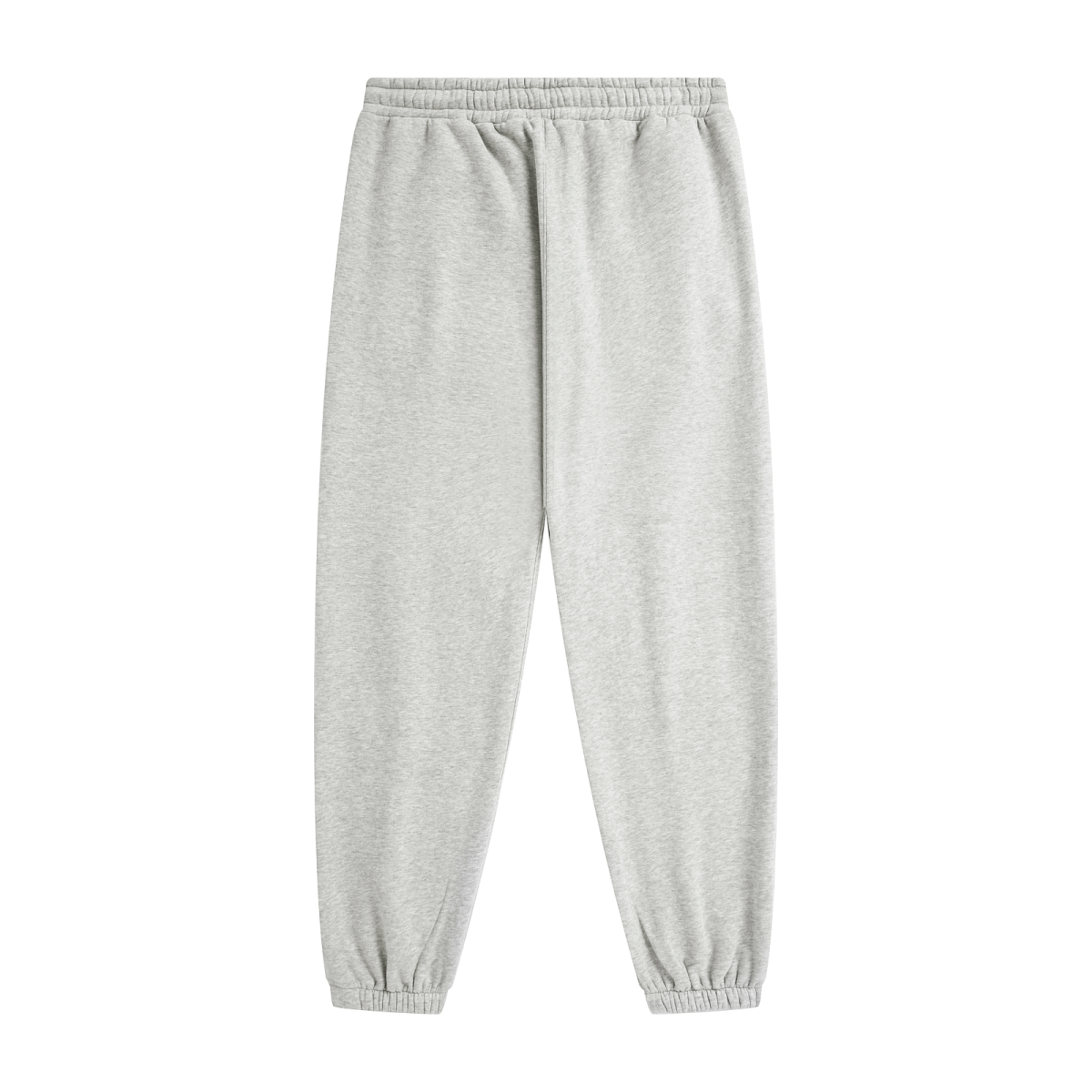 345GSM Unisex Fleece-Lined Clean Solid Drawstring Jogger Sweatpants Marled Grey